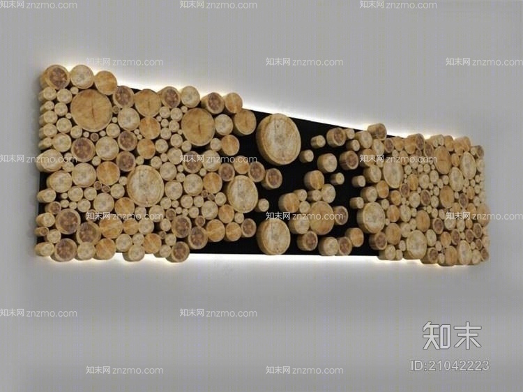 长方形木艺墙饰挂件3D模型下载【ID:21042223】