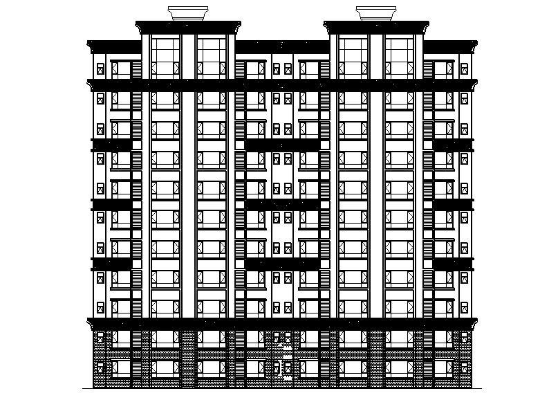 [新疆]11层剪力墙结构住宅建筑施工图（含效果图）cad施工图下载【ID:149778137】