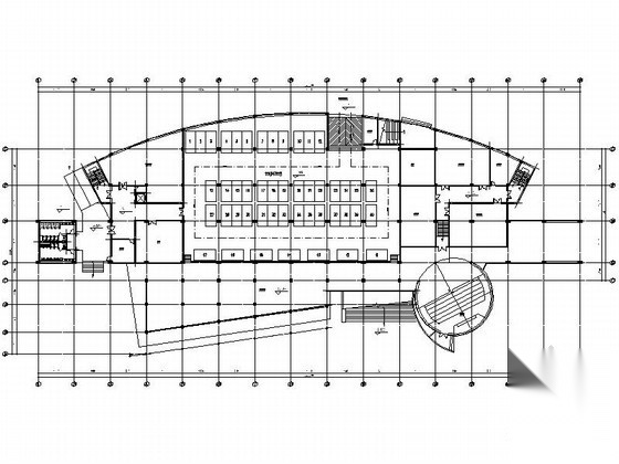 某高校四层现代型图书馆建筑方案图cad施工图下载【ID:165611115】