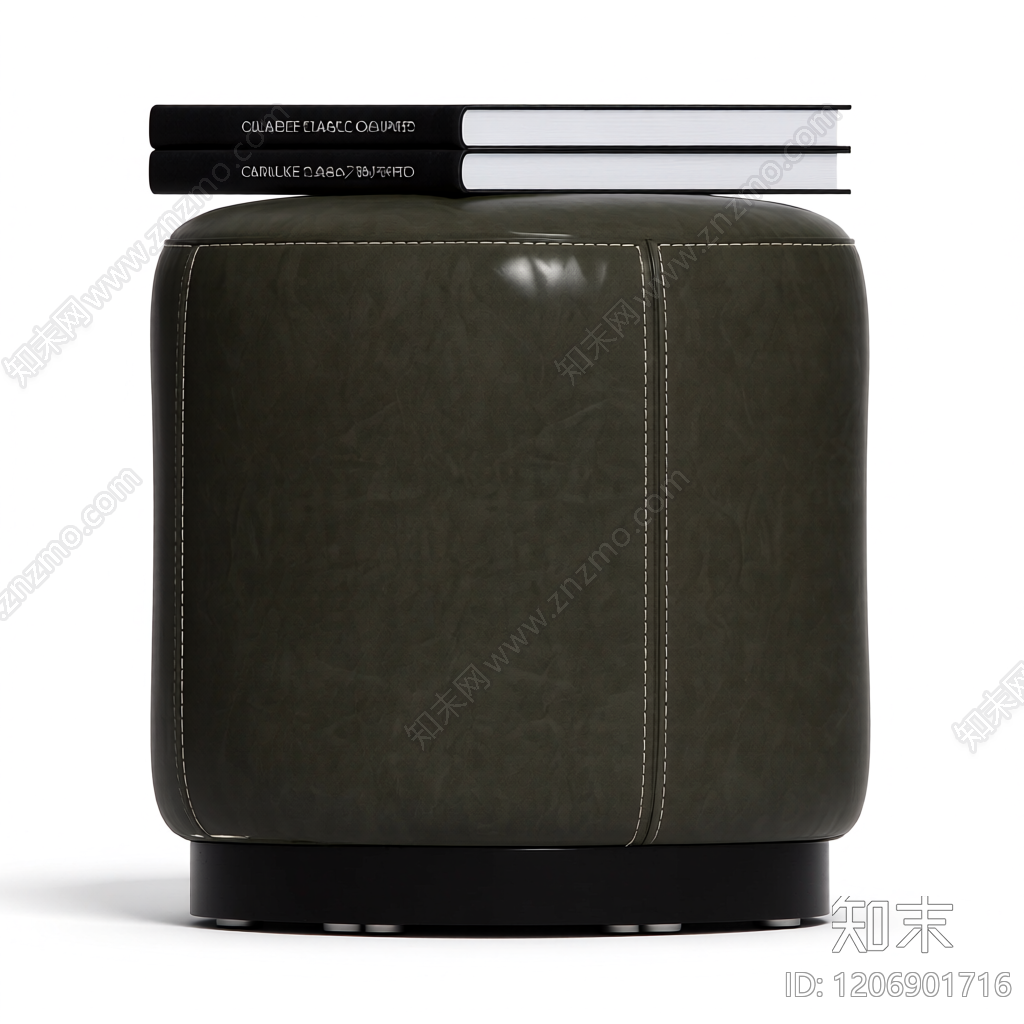 皮质脚凳配书籍3D模型下载【ID:1206901716】
