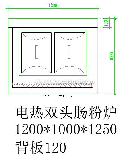 双头肠粉炉cad施工图下载【ID:180288120】