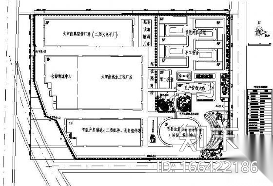 杭州某绿色工业区规划设计图cad施工图下载【ID:166422186】