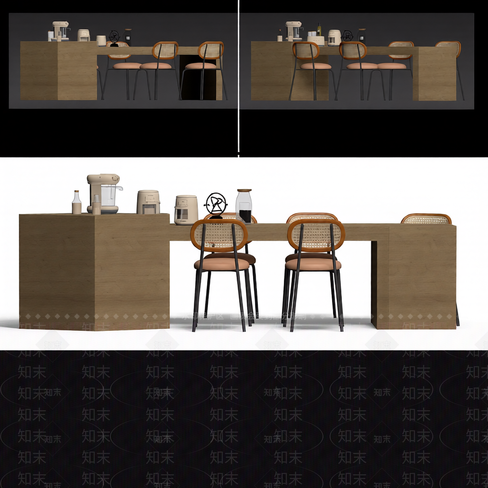 吧台椅电器组合3D模型下载【ID:1206199548】