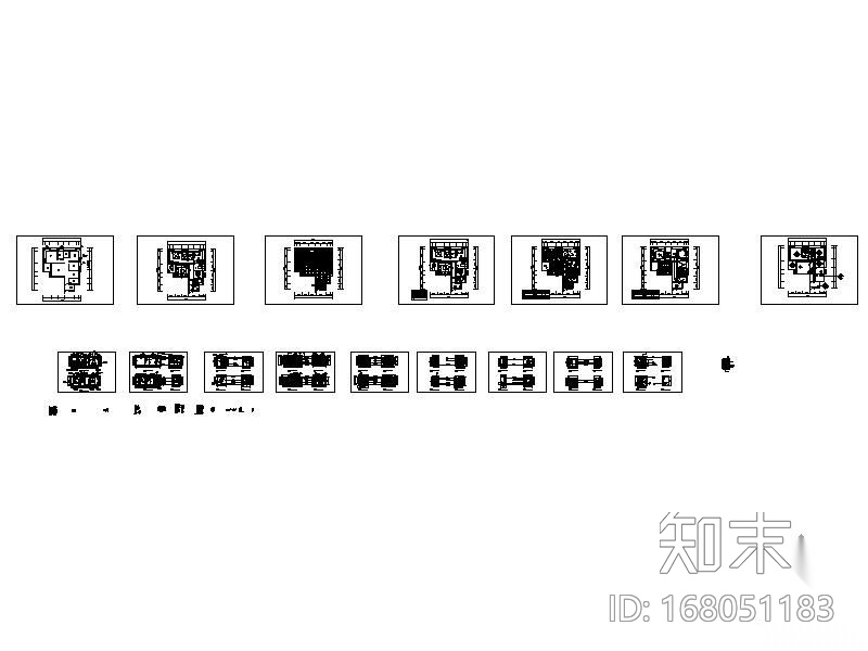 [珠江]特色三居样板房施工图施工图下载【ID:168051183】