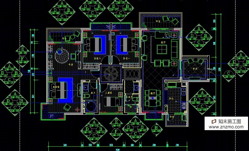 一套完整的家装施工图cad施工图下载【ID:36907360】