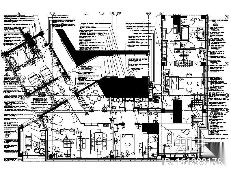 某大酒店高档总统套房装修图Icad施工图下载【ID:161988178】