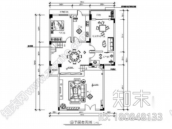 260㎡仿古中式跃层室内装修施工图（含效果）cad施工图下载【ID:180848133】