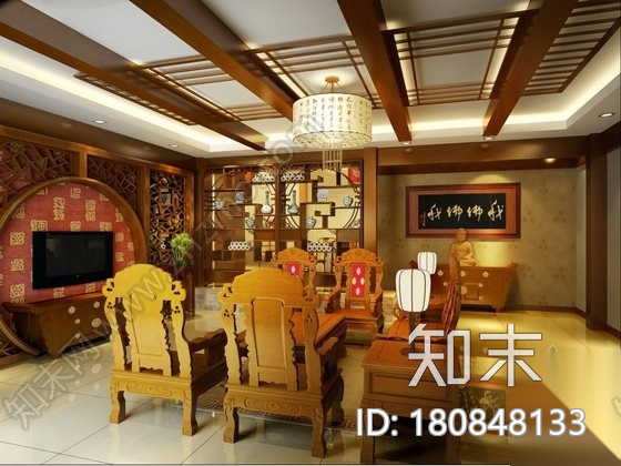 260㎡仿古中式跃层室内装修施工图（含效果）cad施工图下载【ID:180848133】