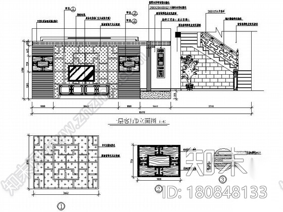 260㎡仿古中式跃层室内装修施工图（含效果）cad施工图下载【ID:180848133】