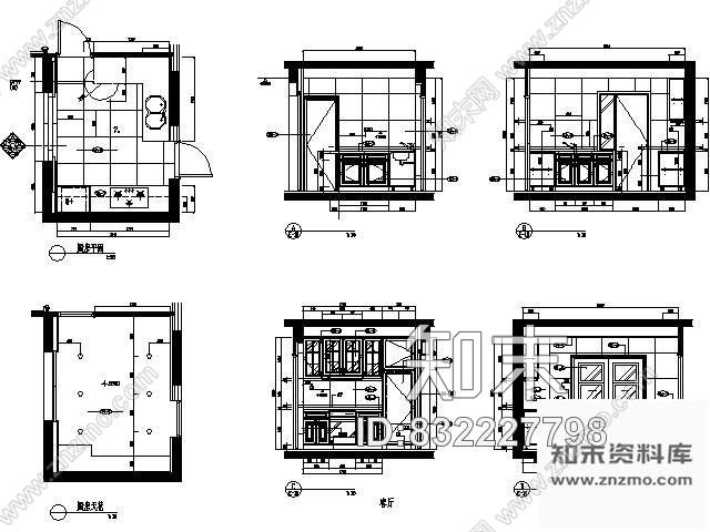 图块/节点厨房平立面设计图施工图下载【ID:832227798】