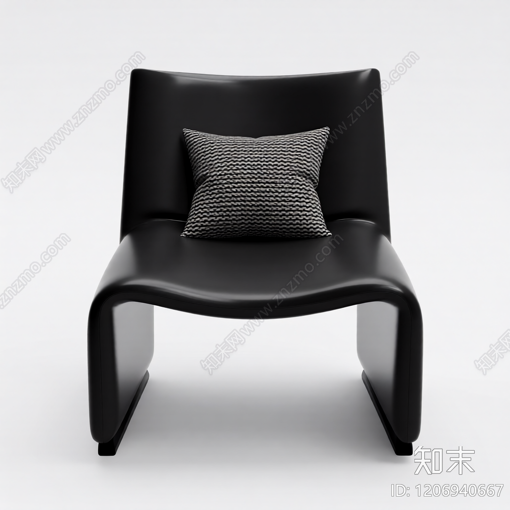 黑色现代单人沙发3D模型下载【ID:1206940667】