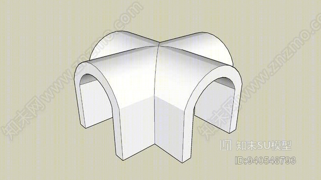 交叉拱顶SU模型下载【ID:940548793】