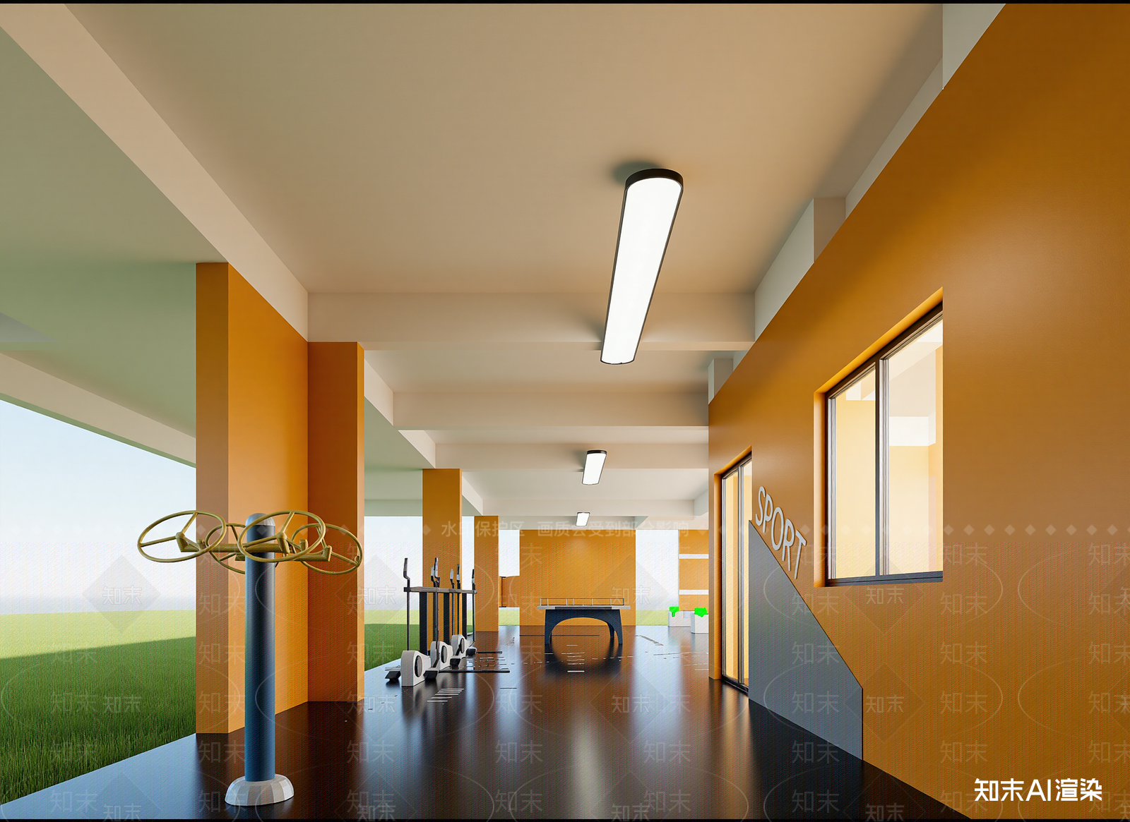 现代健身房3D模型下载【ID:1214405569】