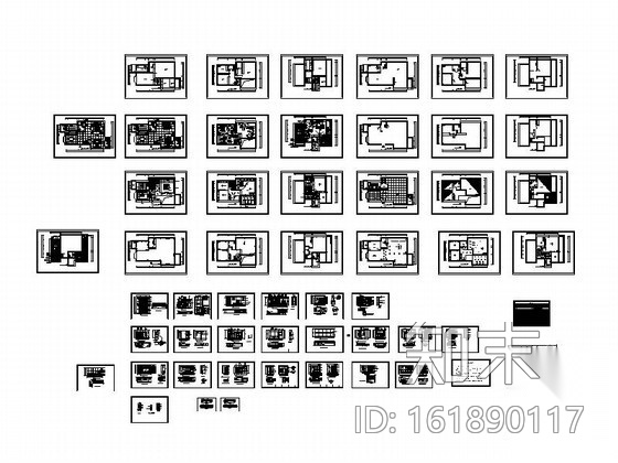 现代华丽三层别墅室内设计装修图施工图下载【ID:161890117】