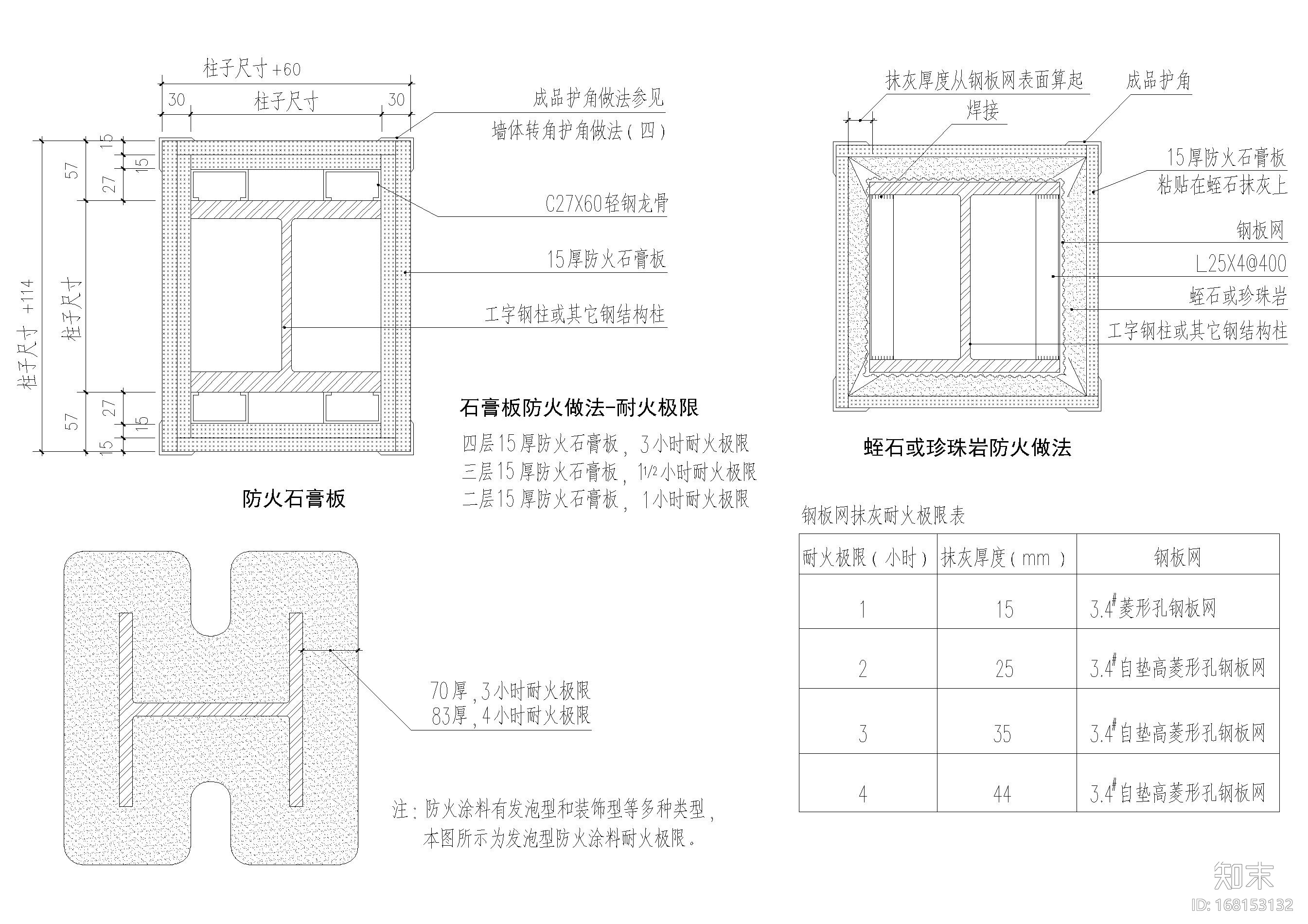 包柱，柱式节点详图（CAD）施工图下载【ID:168153132】