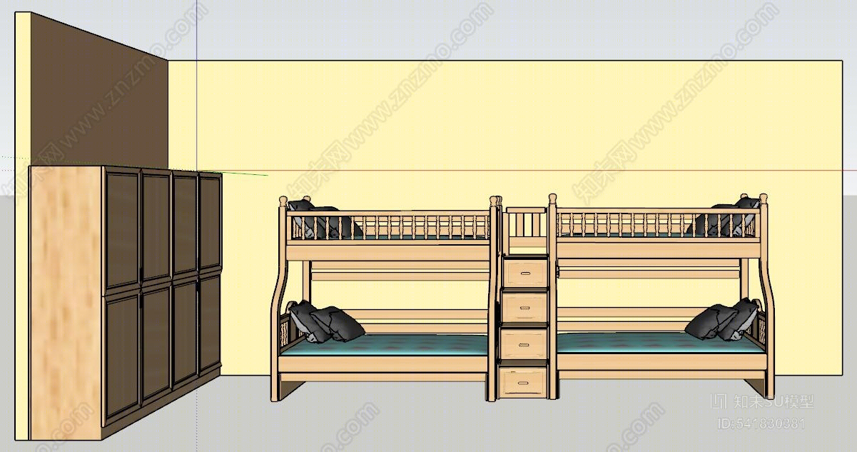 学生衣柜SU模型下载【ID:541830381】