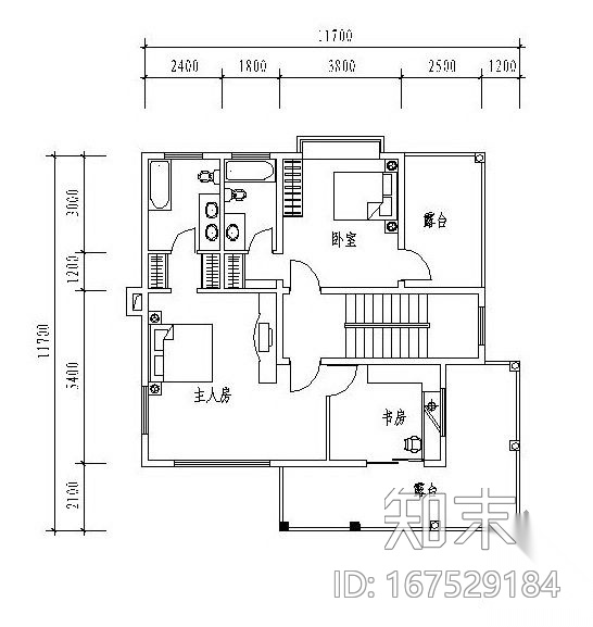 三层独栋别墅户型图(125/95/61)cad施工图下载【ID:167529184】