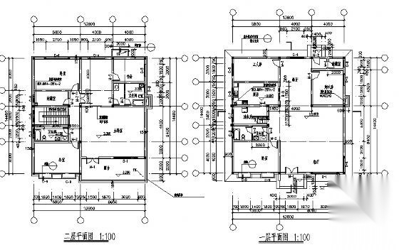 某二层小别墅建筑方案图cad施工图下载【ID:149919172】