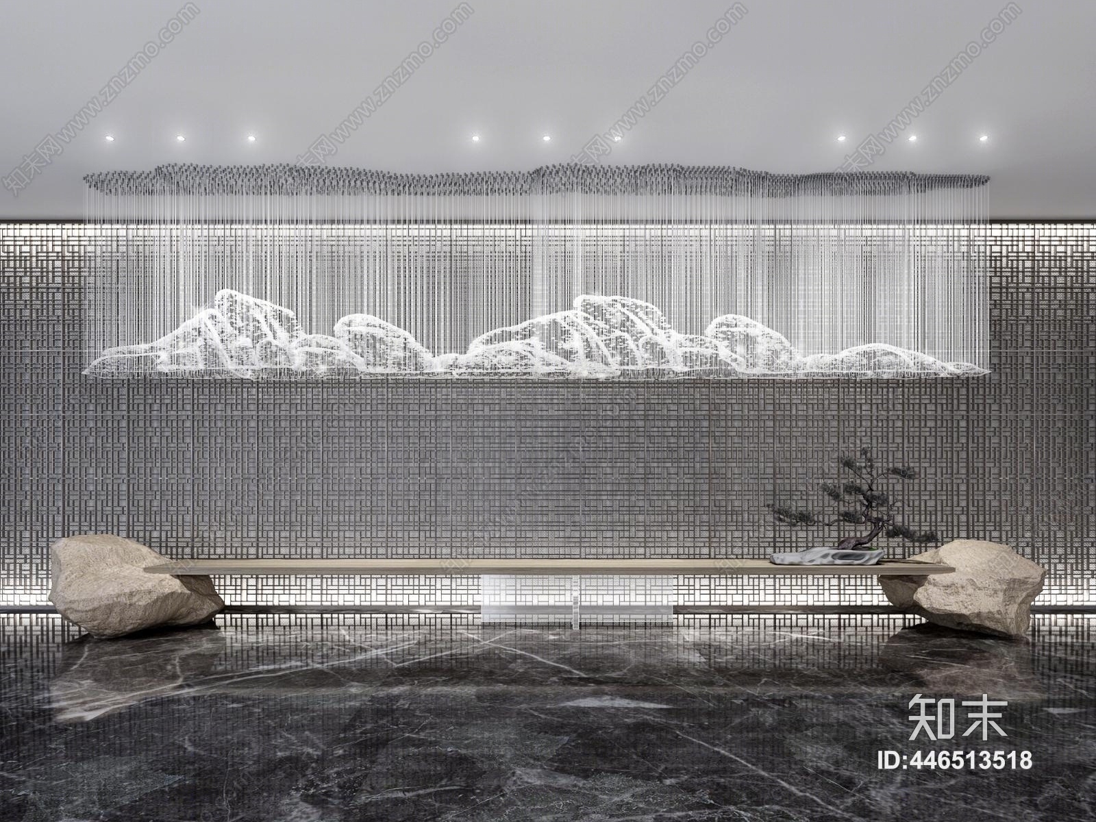 新中式售楼处3D模型下载【ID:446513518】