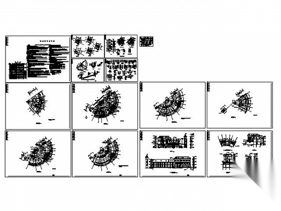 某居住区三层欧式会所建筑扩初图cad施工图下载【ID:167058107】