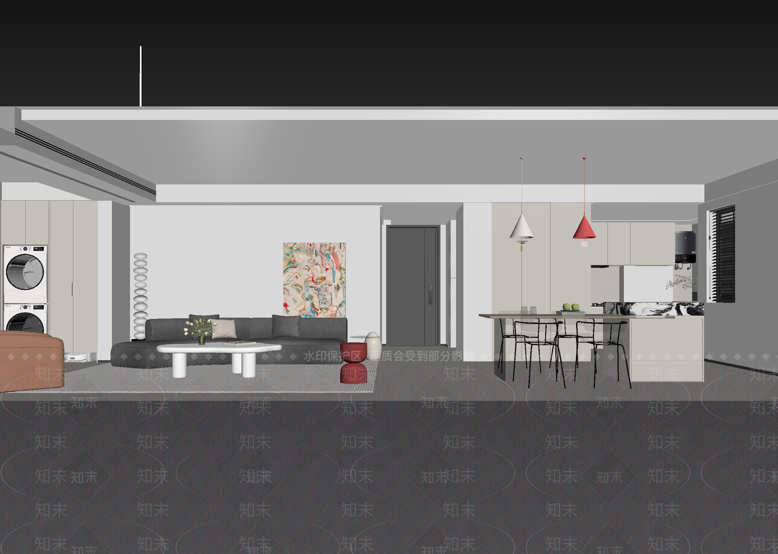 现代客餐厅3D模型下载【ID:1215083303】