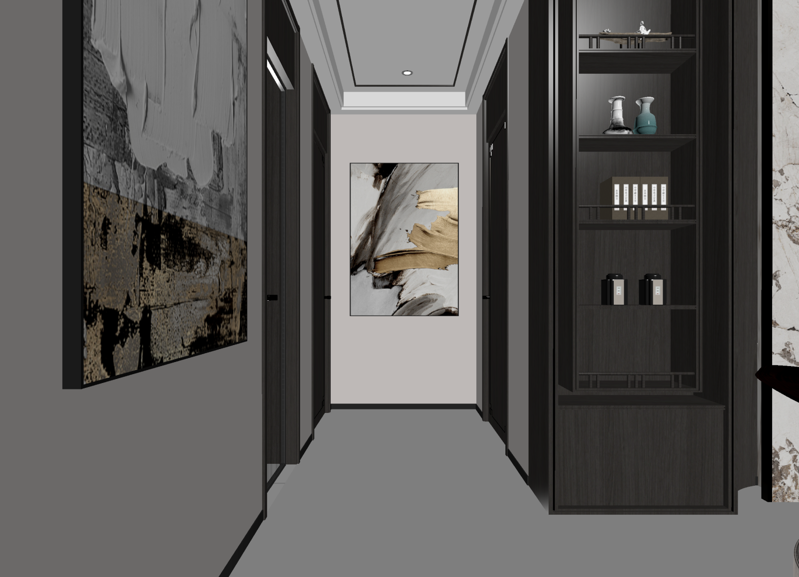 新中式玄关3D模型下载【ID:1214559810】