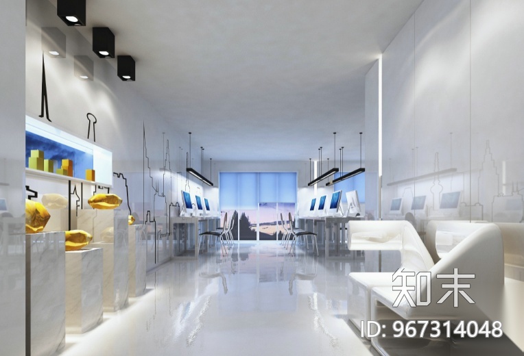 [广东]现代风格办公空间设计施工图（附效果图）cad施工图下载【ID:967314048】