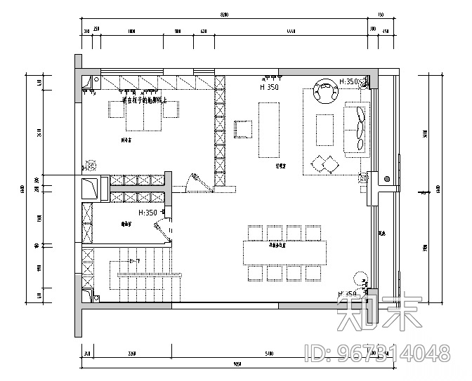 [广东]现代风格办公空间设计施工图（附效果图）cad施工图下载【ID:967314048】