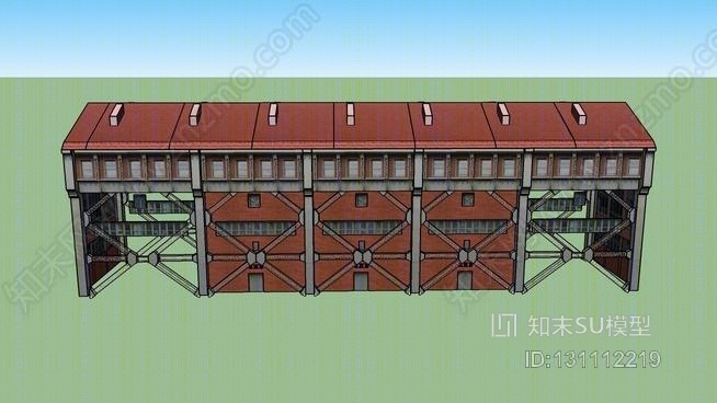 工业建筑SU模型下载【ID:131112219】