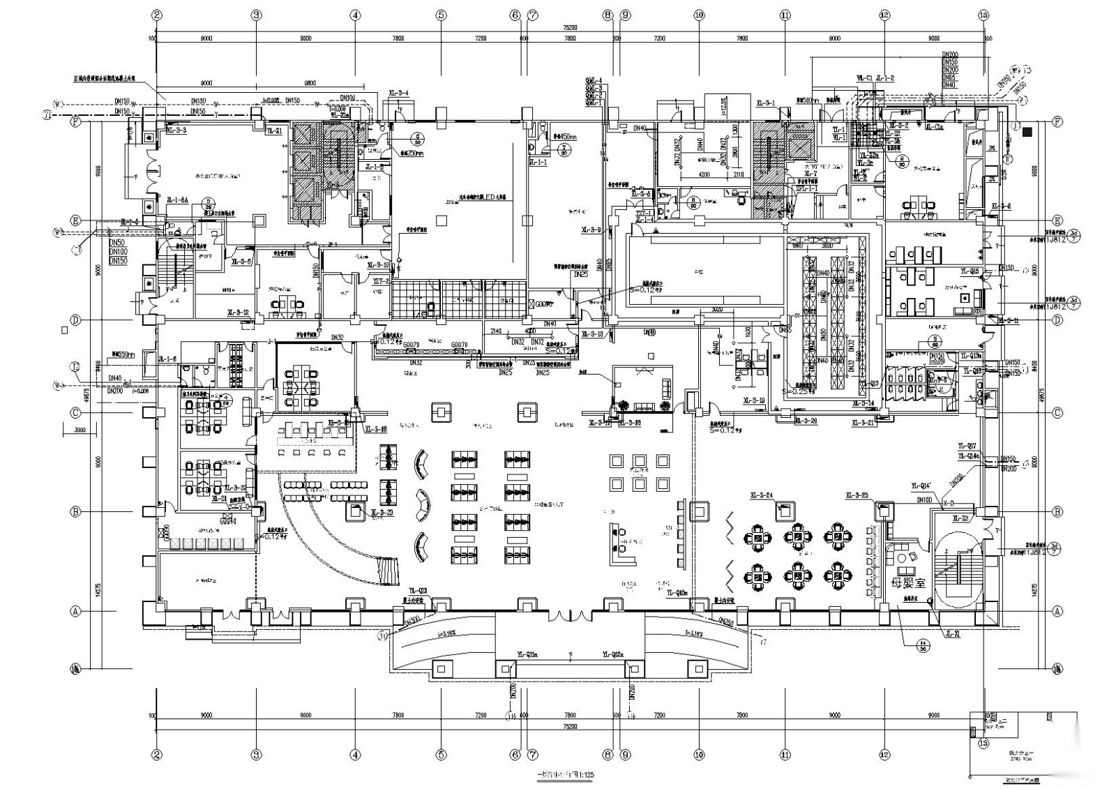 [贵州]农商银行业务用房建设项目施工图cad施工图下载【ID:160408491】