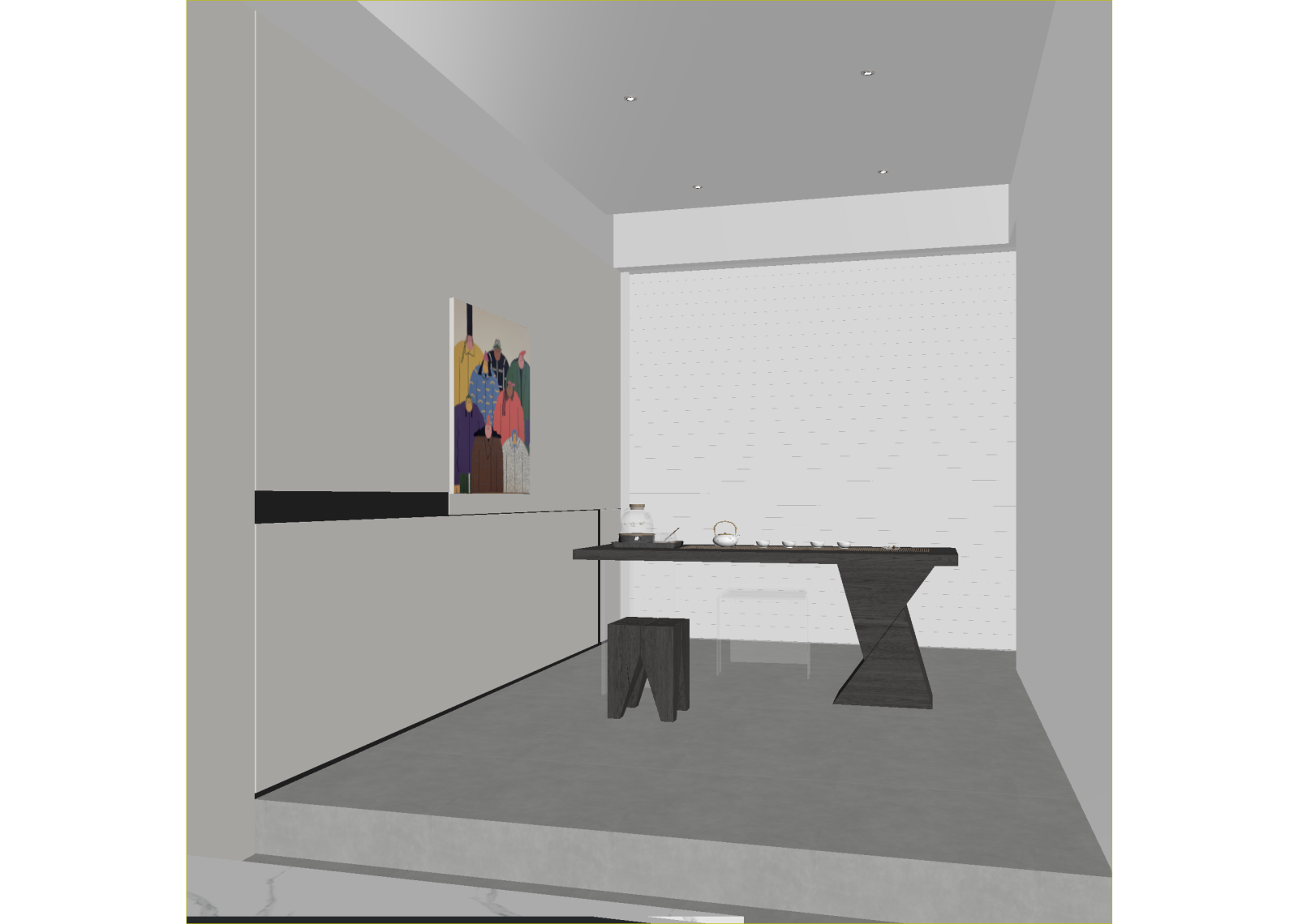 现代茶馆3D模型下载【ID:1214935291】
