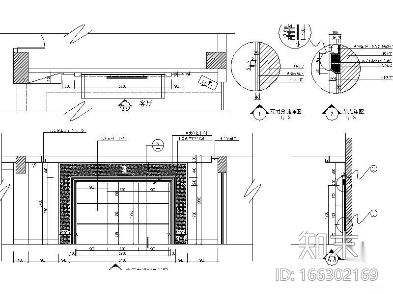 [毕业作品]现代三室二厅装修图cad施工图下载【ID:166302169】