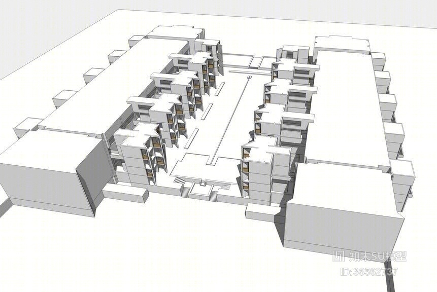 著名建筑大师萨尔克生物研究所SU模型下载【ID:36562737】