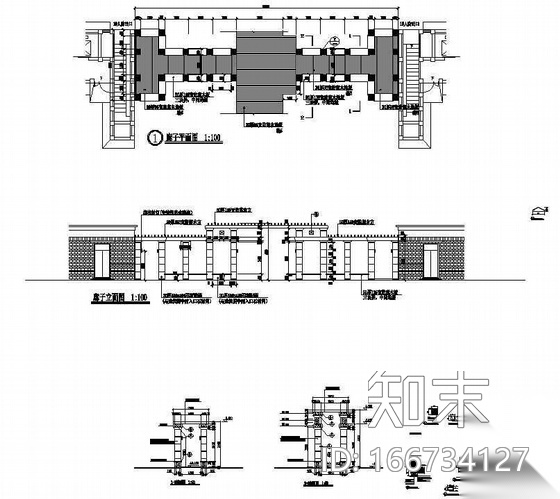 某广场游廊建筑扩初图cad施工图下载【ID:166734127】