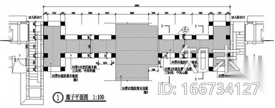 某广场游廊建筑扩初图cad施工图下载【ID:166734127】