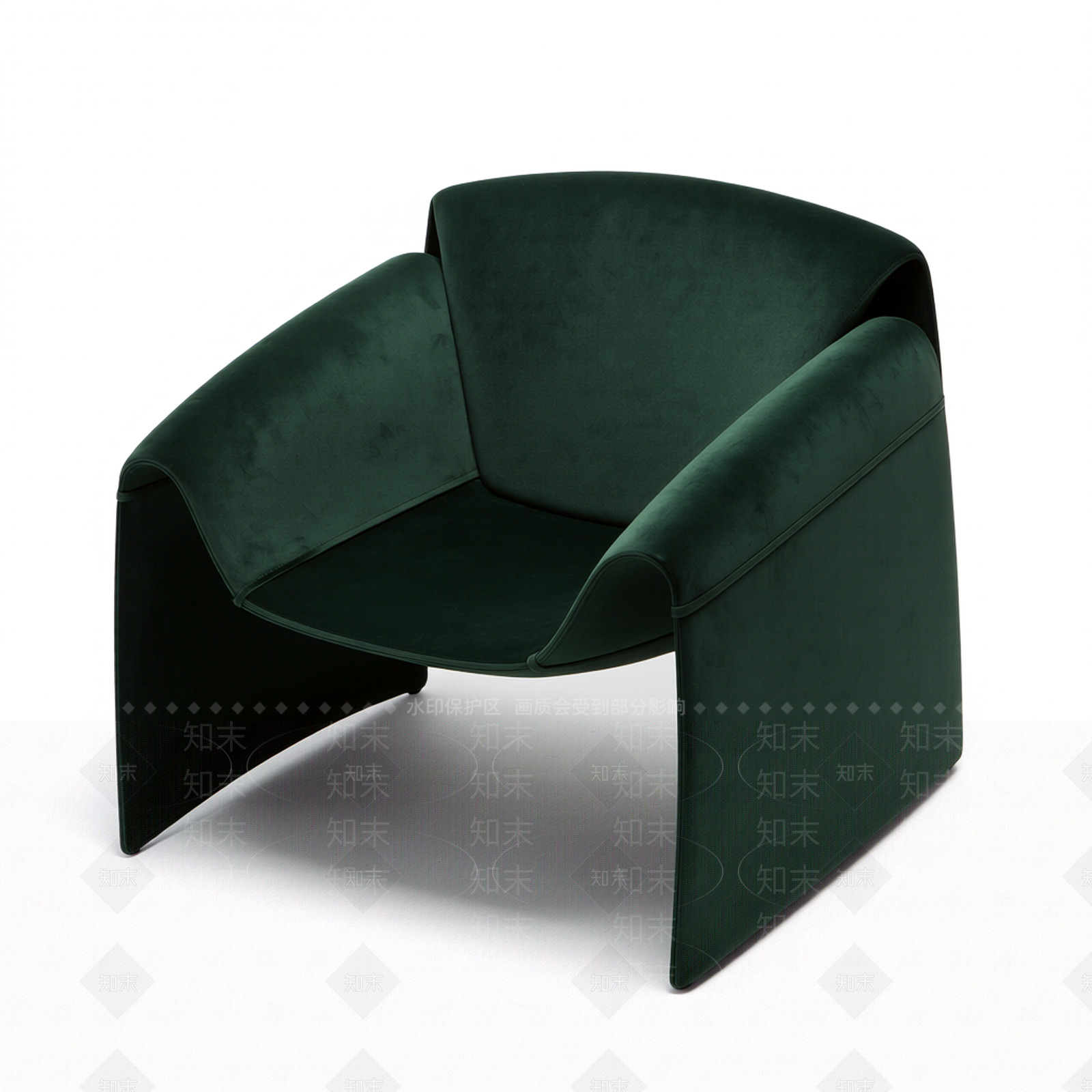 深绿色现代沙发3D模型下载【ID:1206183727】