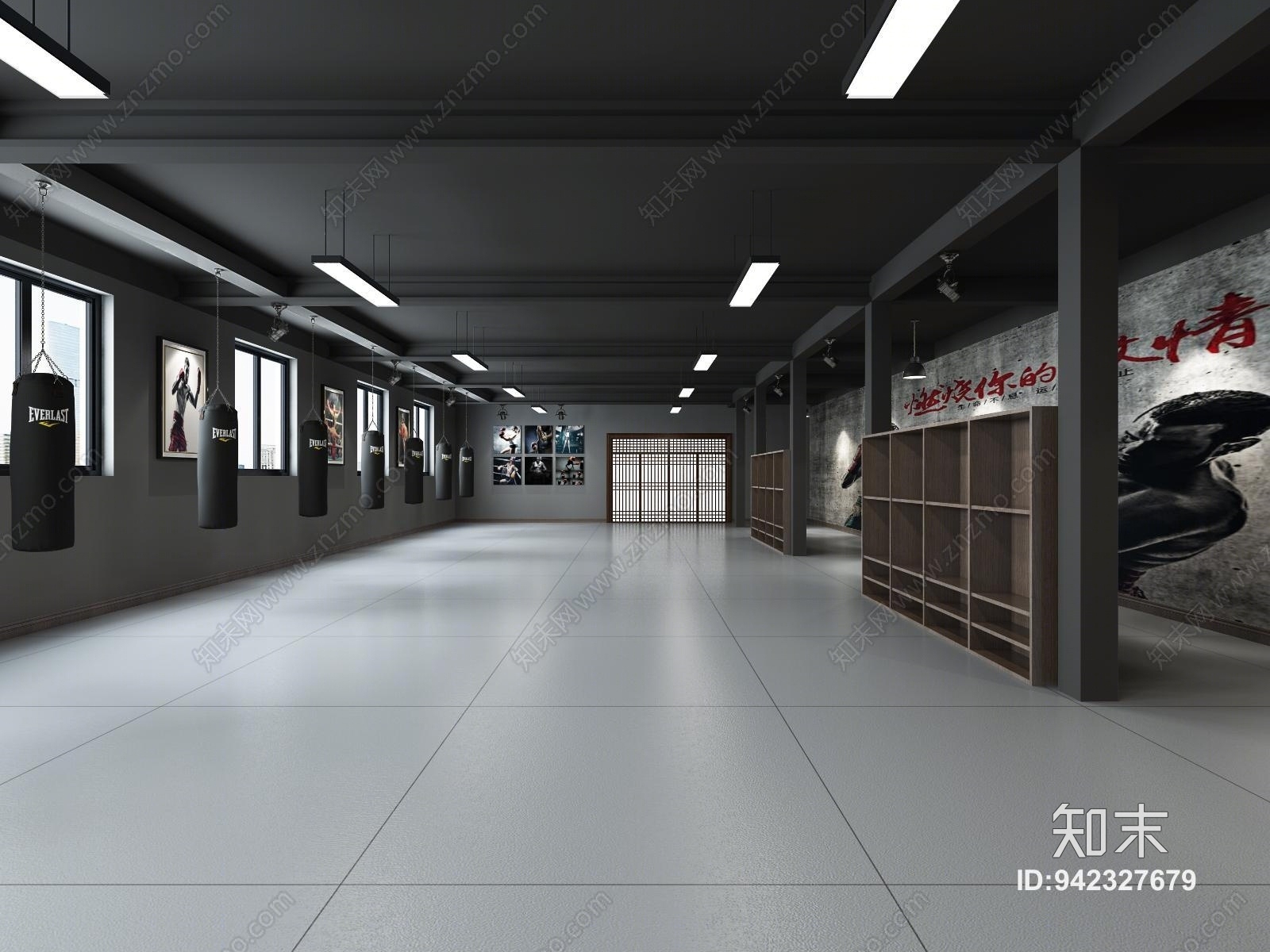 现代拳击训练场3D模型下载【ID:942327679】