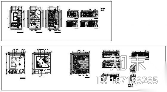 KTV包房装修图两套cad施工图下载【ID:167183285】