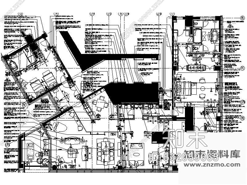 施工图某大酒店高档总统套房装修图Icad施工图下载【ID:532059665】