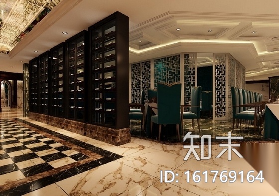 [上海]新中式私家菜餐馆室内装修设计图（含效果）cad施工图下载【ID:161769164】