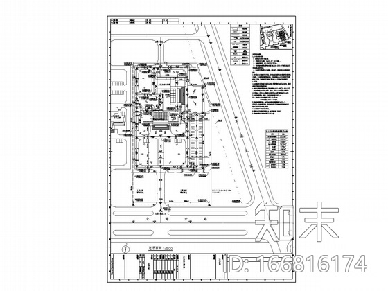 [江苏]某市人民法院规划总平面图施工图下载【ID:166816174】