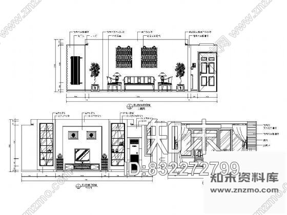 图块/节点优雅客厅立面设计图cad施工图下载【ID:832272799】