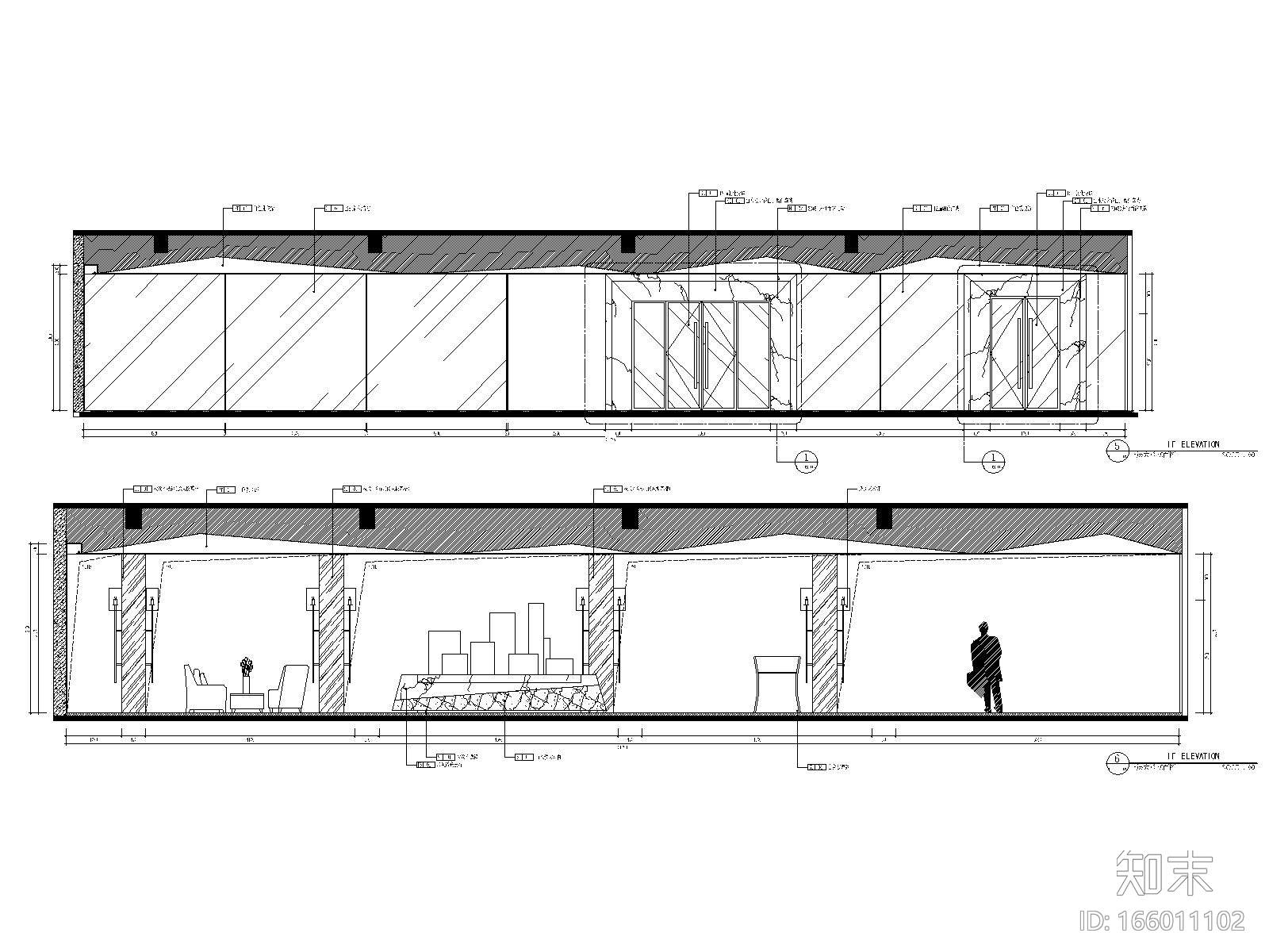 福州中茂岱湖城营销中心混搭风格施工图cad施工图下载【ID:166011102】