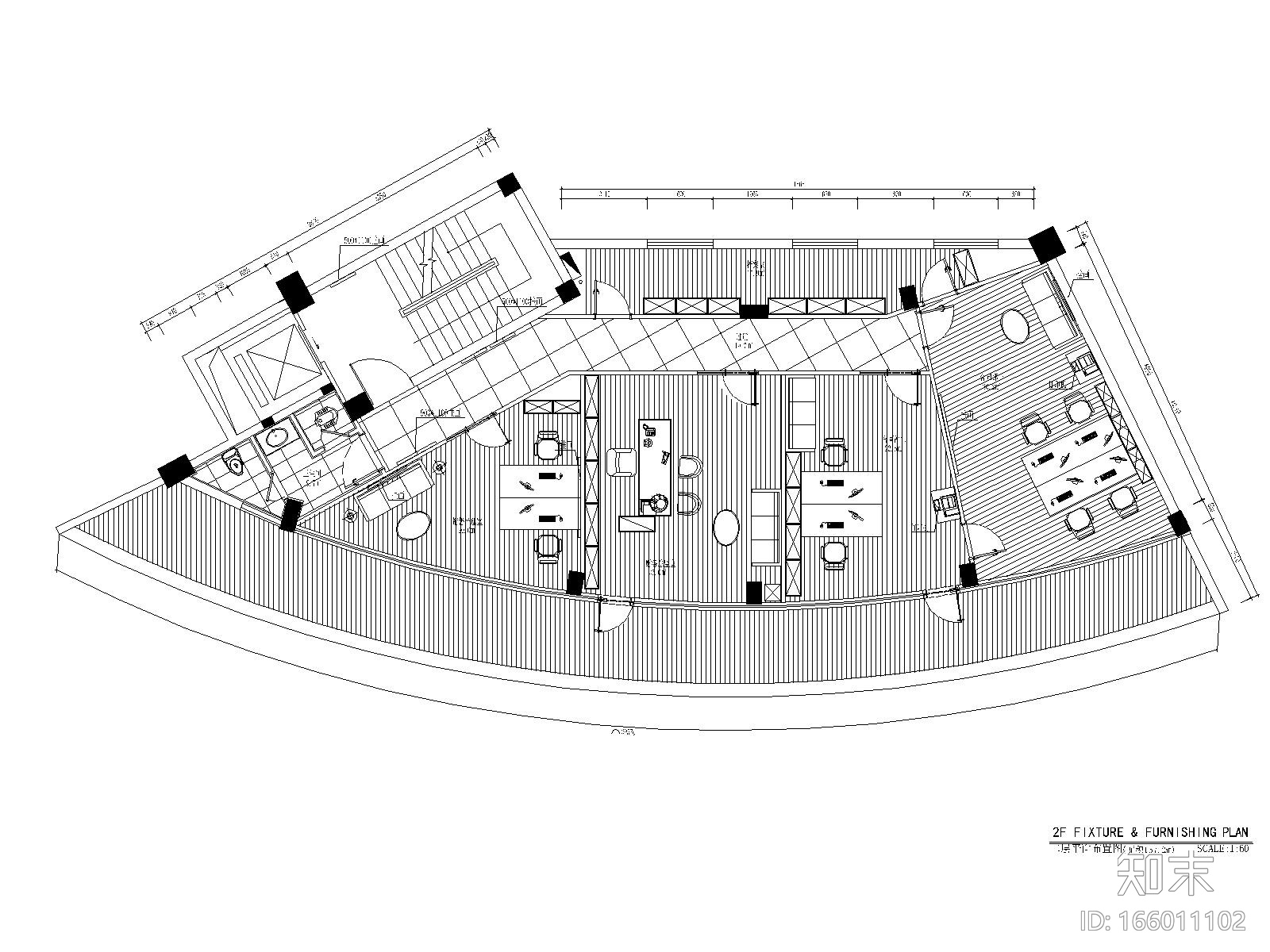 福州中茂岱湖城营销中心混搭风格施工图cad施工图下载【ID:166011102】