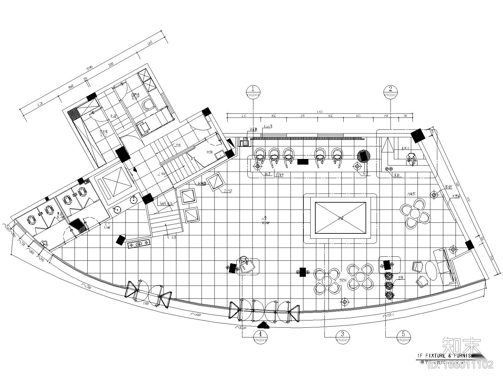 福州中茂岱湖城营销中心混搭风格施工图cad施工图下载【ID:166011102】