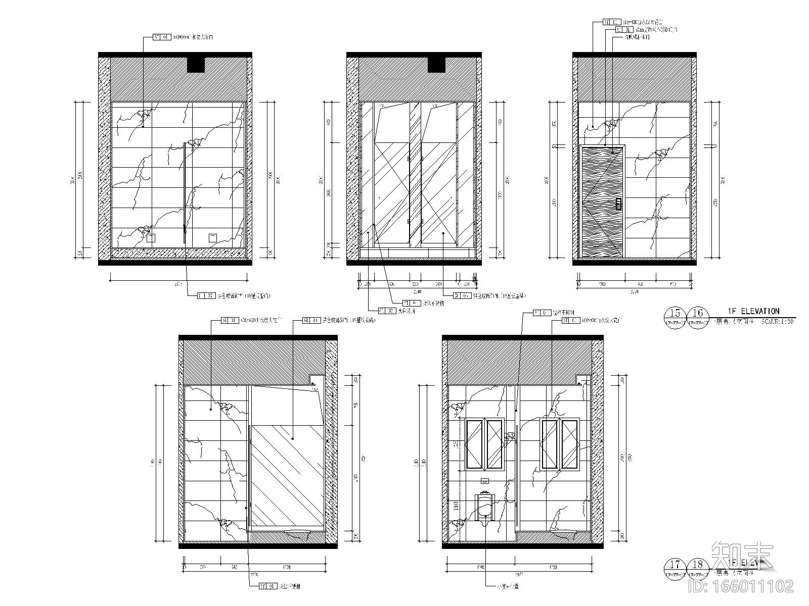 福州中茂岱湖城营销中心混搭风格施工图cad施工图下载【ID:166011102】