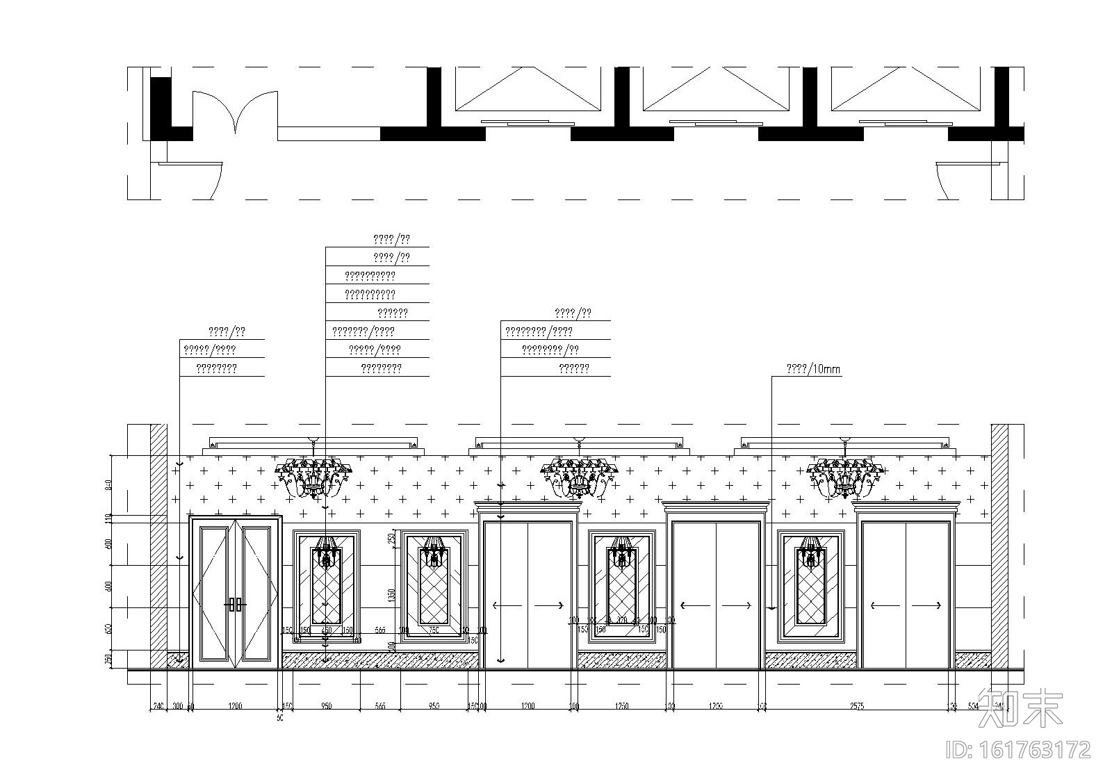 欧式古典风格咖啡厅装修全套施工图（附效果图）cad施工图下载【ID:161763172】