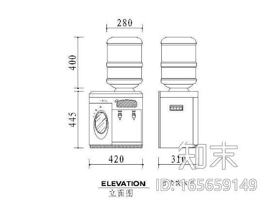 家电图块及尺寸图cad施工图下载【ID:165659149】