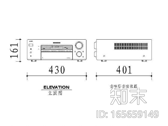 家电图块及尺寸图cad施工图下载【ID:165659149】