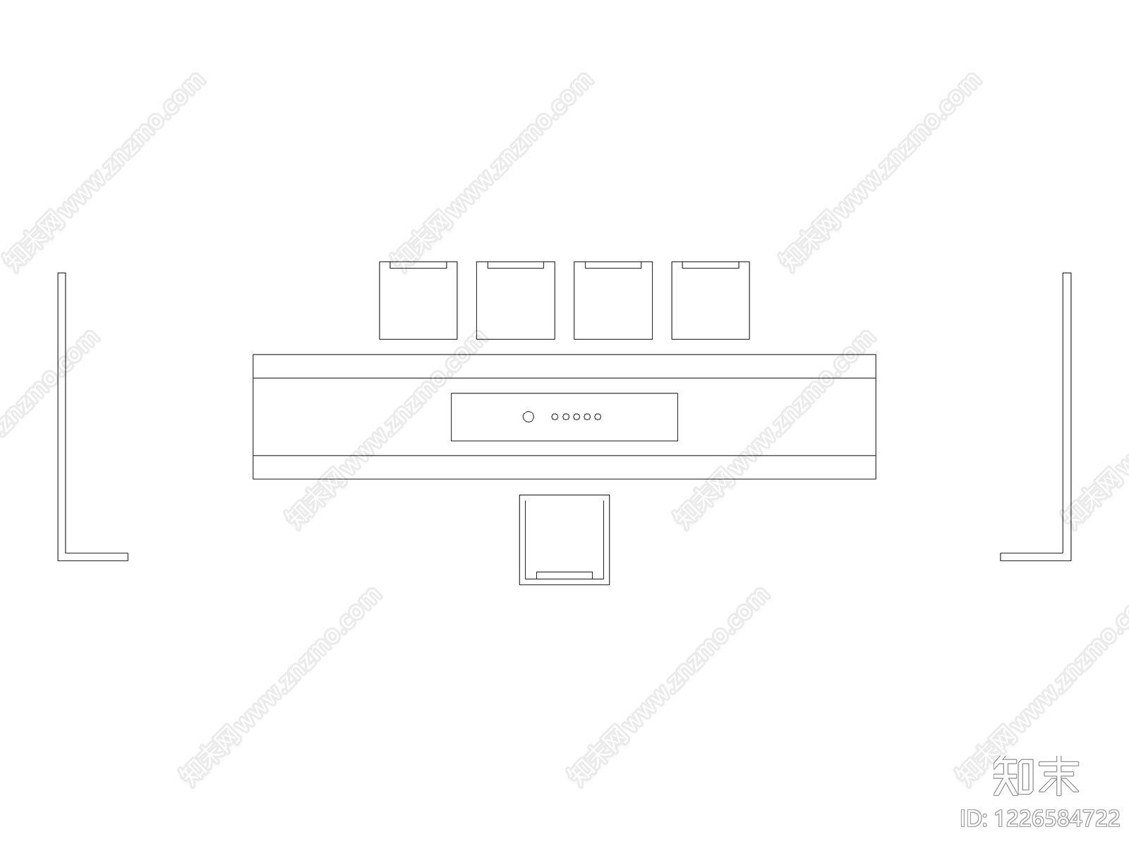 现代桌子CAD图纸